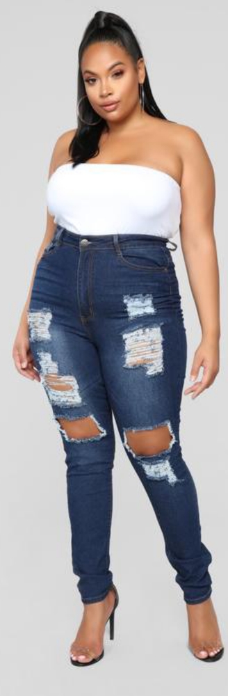 Fashion Nova Dark Blue Denim Jeans - 15